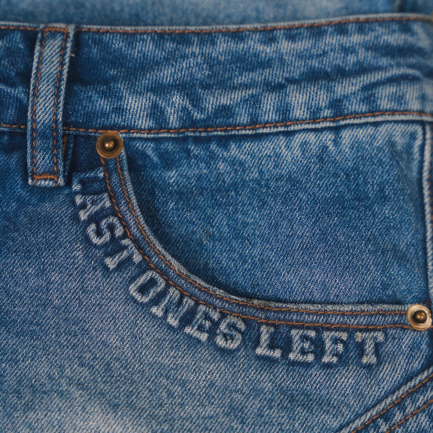 Double Waistband Denim Shorts