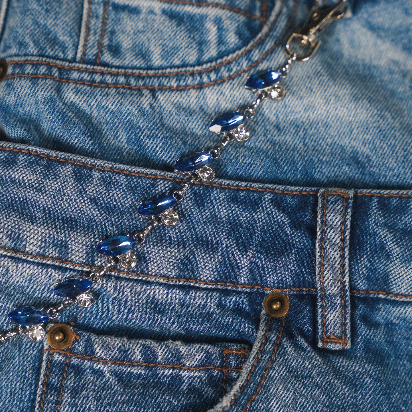 Double Waistband Denim Shorts