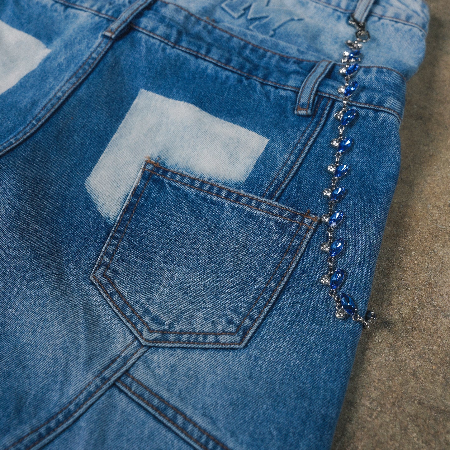 Double Waistband Denim Shorts