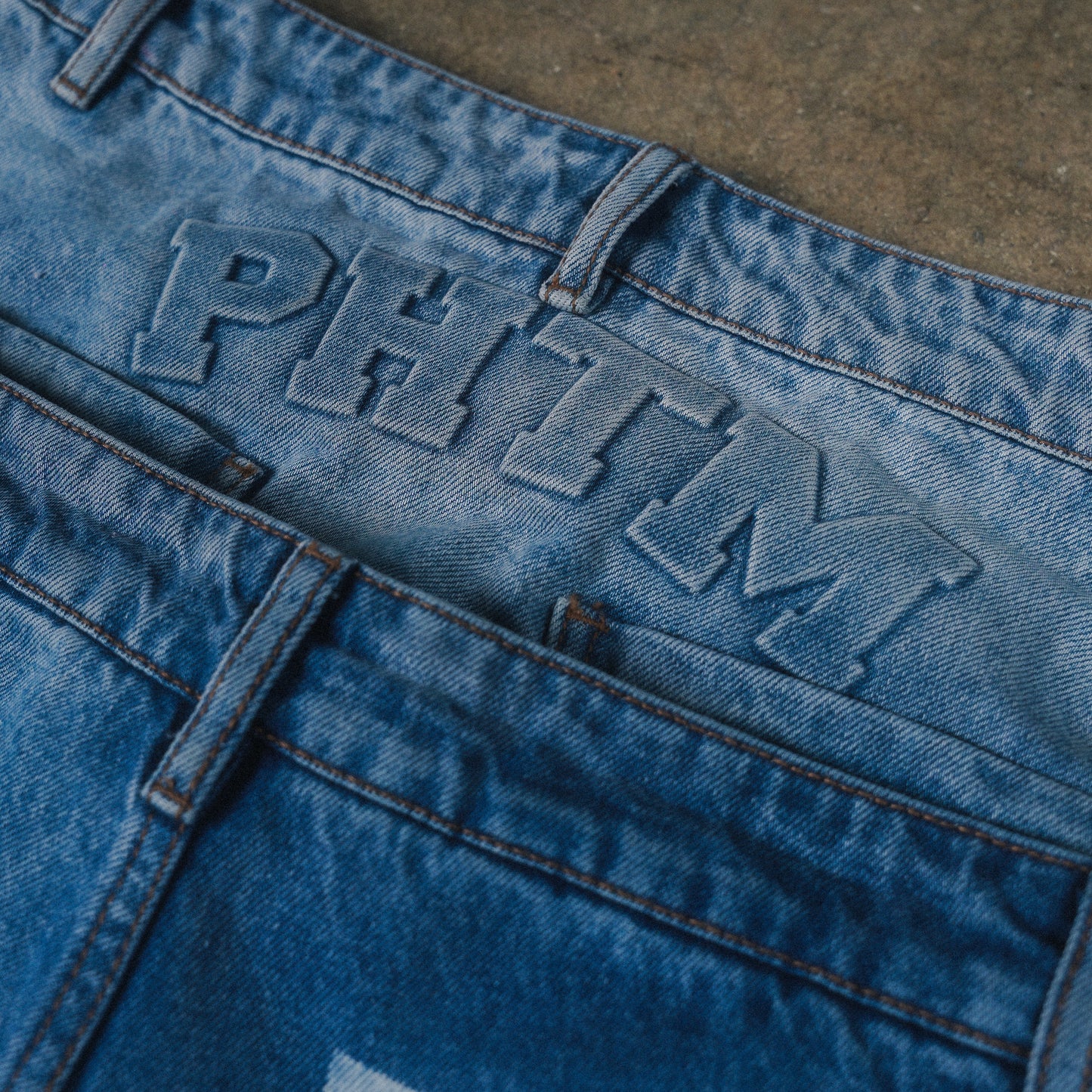 Double Waistband Denim Shorts